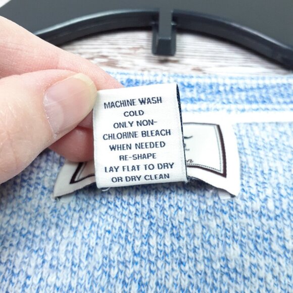 Jos A Bank 1905 Mens Sweater L Long Sleeve V-Neck Blue Heather 871 - Picture 4 of 4